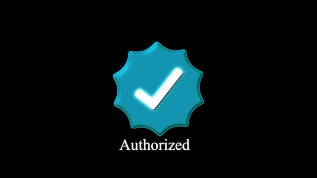 Bright blue check mark symbol authorized on dark. Check mark icon. Bright blue check mark symbol for secure access and digital confirmation system interface visualizations art.