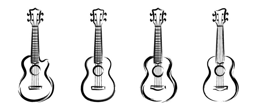 ukulele , Traditional Chinese Brush , strokes swirl style
