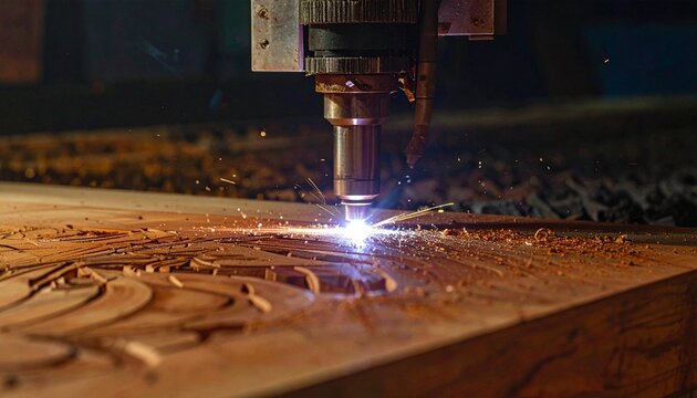 Precision CNC Laser Engraving on Wood Surface