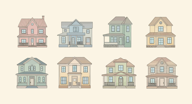 Colorful houses in a row.