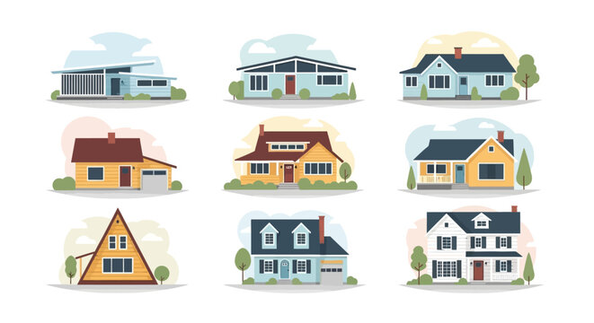 Collection of various house styles.