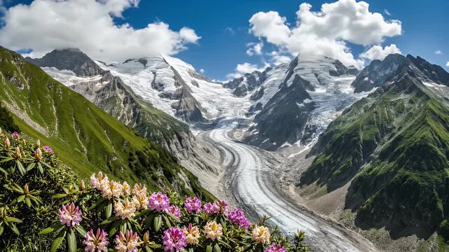 Majestic Glacier Valley - A Stunning Alpine Landscape.