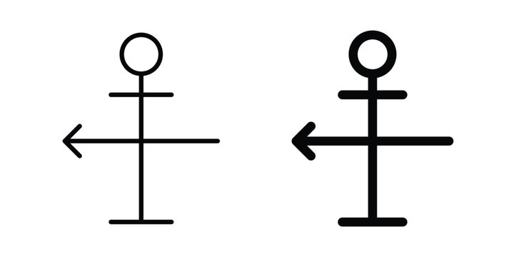 Veleta icon strokes and flat black vectors. Illustrations EPS10
