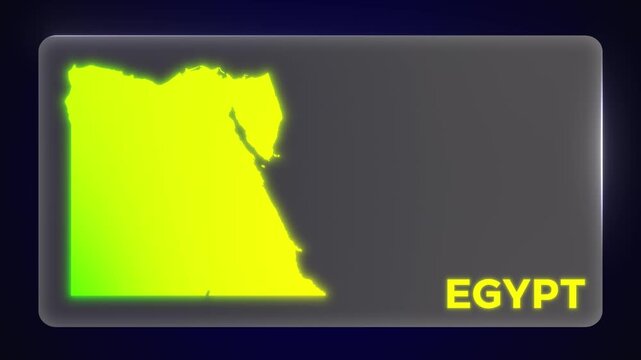 Arab Republic of Egypt Map Intro Outro Modern Template Glow Effect Explainer Documentary Style Animation 4K Video