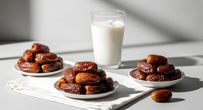 Dates and milk a sweet and healthy refreshment