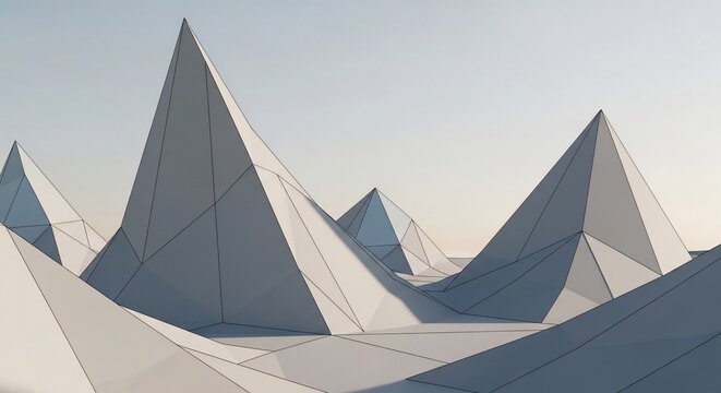 Abstract geometric mountain landscape