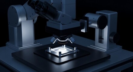 Fototapeta premium Industrial robotic arm in laboratory setting.