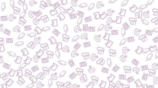 Full of tiny light purple handdrawn doodles on white background. Suitable for stationery, greeting cards, invitations, and social media posts.