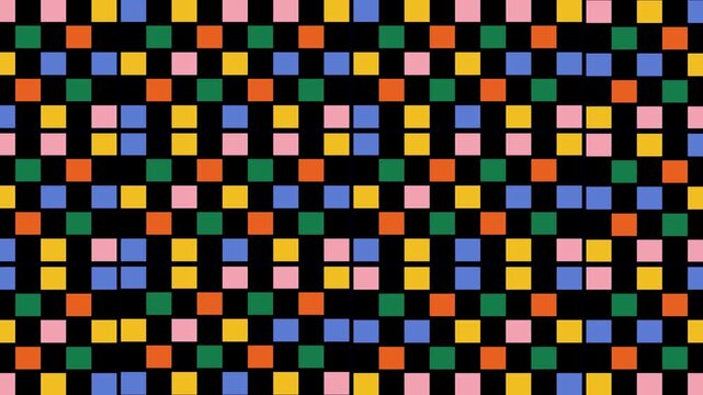 4k footage animation of pattern background checker grid checkerboard groovy y2k square retro 90s. Loop video. Trendy Grid Checkerboard. Geometric retro square vintage y2k style. Hippie 70s pattern. 