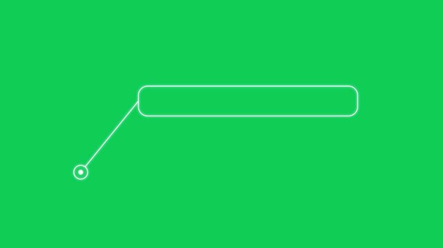 Callout label text box pointer line appear on green screen chroma key background	