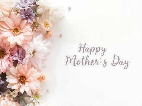 Happy mother's day floral arrangement with soft pastel flowers mothers day thank you floral design floral decor floral pattern floral art greeting celebration romantic decoration beautiful