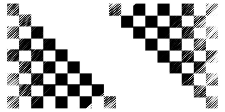 Race flag grunge background, car rally or motocross finish flag with vector checker pattern. Grunge race flag for car racing sport or bike speedway, motorsport