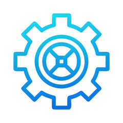 Obraz premium Mechanical Gear Icon Symmetrical Modern Symbol