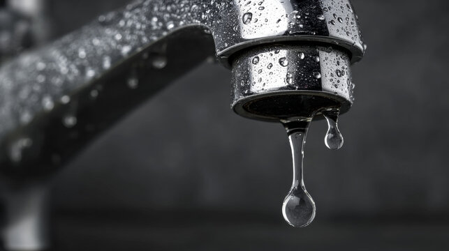 Drip drop  water falling from a faucet.