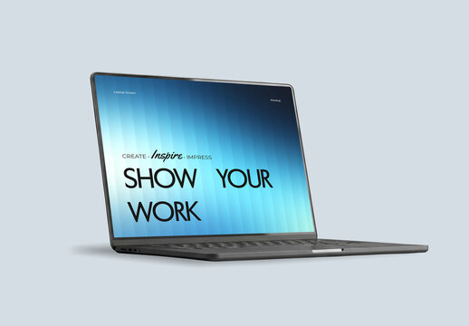 Laptop Display Mockup Isolated