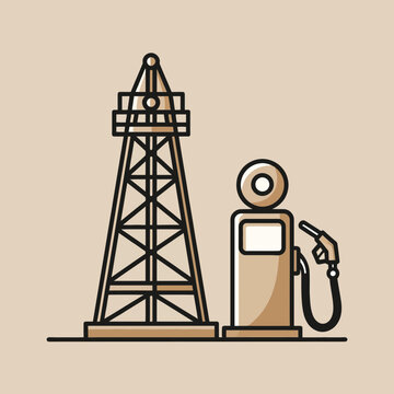 Oil Pump and Gas Station Icon