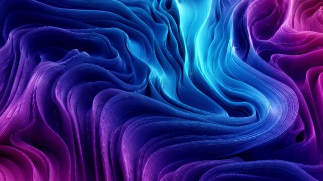 Abstract background features fluid waves with blue to purple colorful gradient