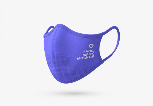 Fabric Face Mask Mockup Isolated