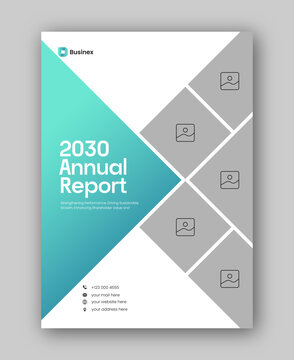 Brochure cover or annual report flyer design template for corporate business agency
