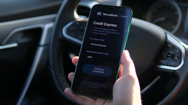 Close-up of a mobile banking app showing a rejected credit request. Professional UI or UX with clear Credit Declined text. Essential footage for fintech reviews, loan industry reports, and financial