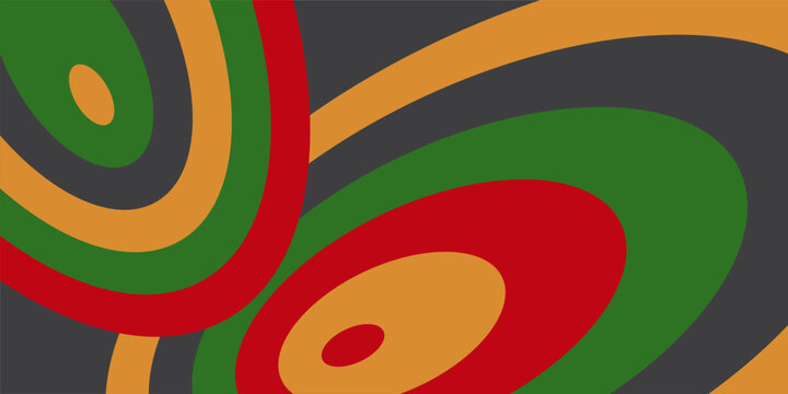 Red, yellow, green, and black background. Design template for Juneteenth Day.
