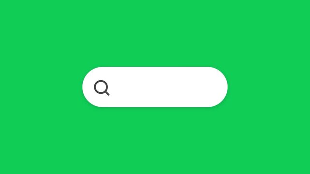 Search bar field blank web internet animation on chroma key green screen background