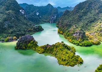 Trang An scenic area near Ninh Binh, Vietna © monticellllo