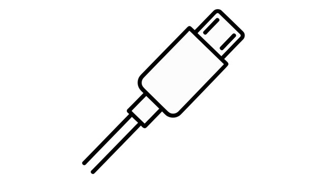 Black usb cable icon