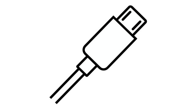 Black usb cable icon