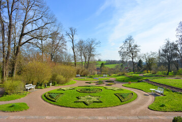 Fototapeta premium Landscape architecture at the Kochberg Castle estate in Thuringia, Germany