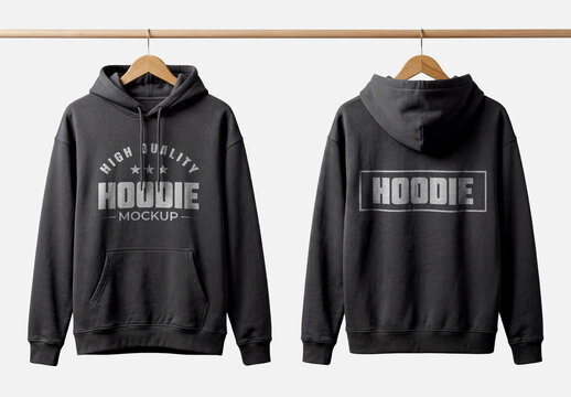 Realistic Front and Back Hoodie Mockup