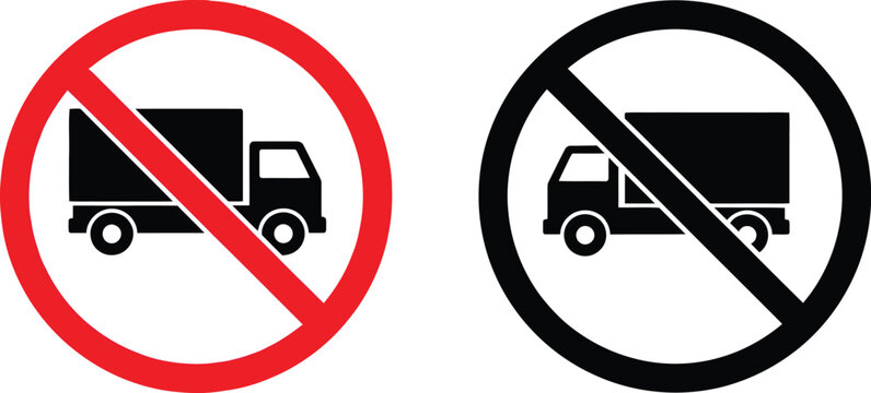 No truck sign icon set Vector
