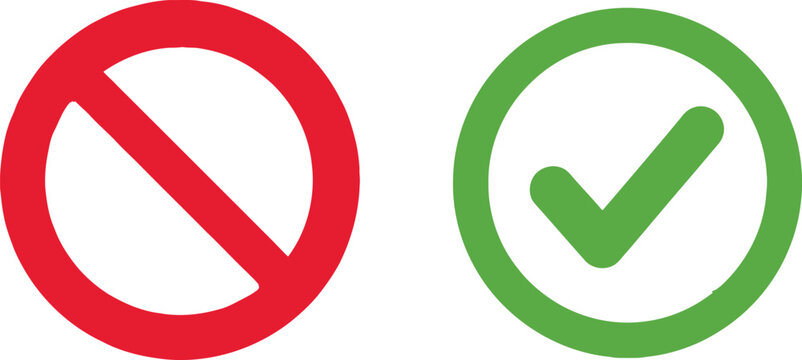 Yes and no check marks Vector