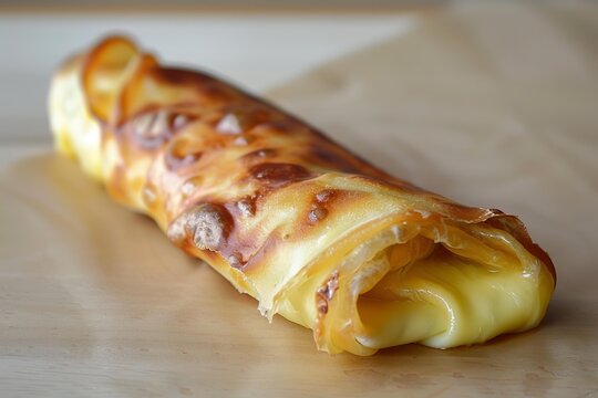 Crispy fried phyllo dough roll filled with melted cheese, creating a tempting culinary delight