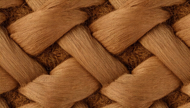 Close-up braided rattan weave with warm brown diagonal pattern