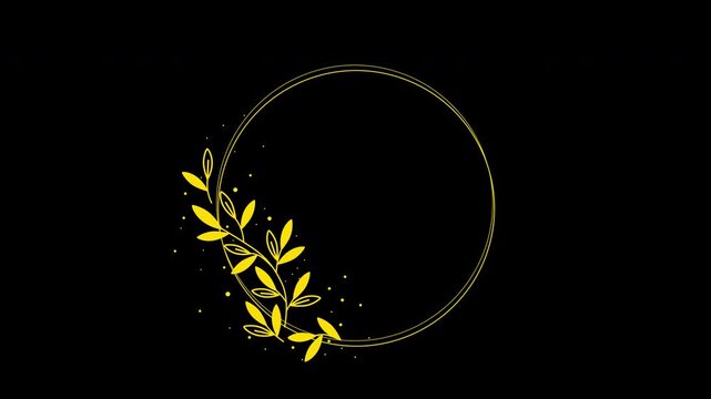 Elegant Wedding Flower Wreath Animated Title Frame Alpha Channel