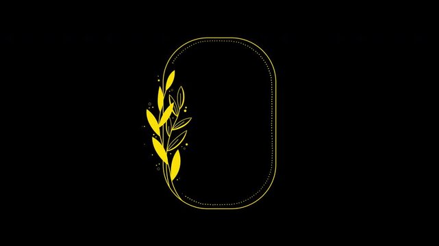 Elegant Wedding Flower Wreath Animated Title Frame Alpha Channel