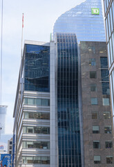 Fototapeta premium exterior of 100 University Av (southwest corner of King St W) and TD Terrace (located at 160 Front St W at Simcoe), Toronto