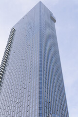 Fototapeta premium exterior of 19 Duncan, designed by Hariri Pontarini Architects -- mixed-use integration of the heritage Southam Press Building and a modern 58-storey tower, housing Thomson Reuters offices