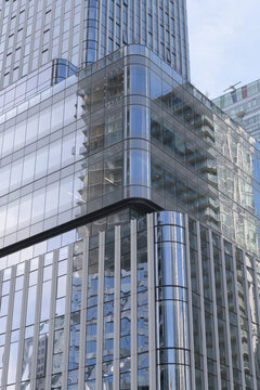 exterior of 19 Duncan, designed by Hariri Pontarini Architects--mixed-use integration of the heritage Southam Press Building and a modern 58-storey tower, housing Thomson Reuters offices