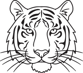 Obraz premium Tiger icon in silhouette 