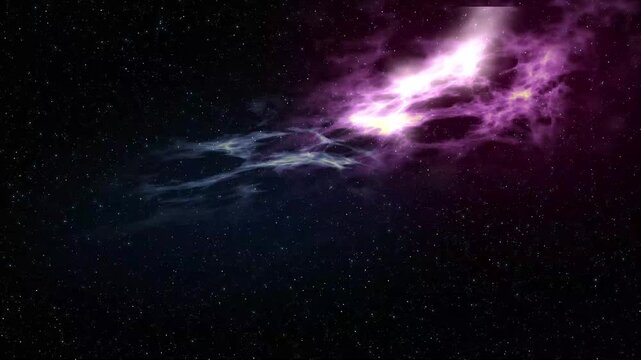 Bright Purple Nebula Explosion with Cosmic Energy Light 4K Seamless Loop Background