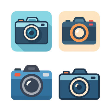 Conjunto de &iacute;cones de c&acirc;mera fotogr&aacute;fica digital