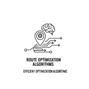 Route optimization algorithms concept with brain and location pin, illustrating efficient pathfinding and decision making.