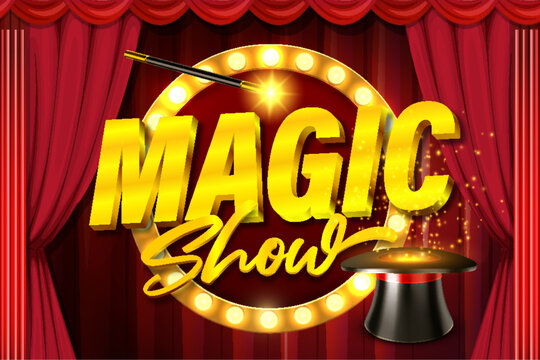 magic show magical trick special performance logo typography editable text effect font style template design