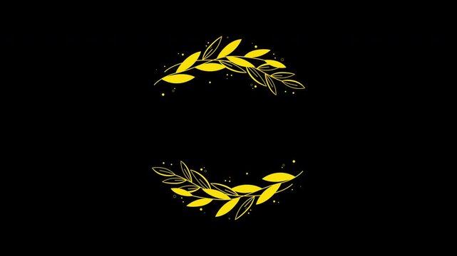Elegant Wedding Flower Wreath Animated Title Frame Alpha Channel