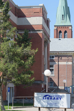 sign outside Toronto Public Library - Annette Street Branch, located at 145 Annette St