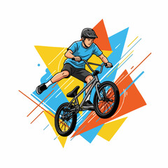 Naklejka premium premium vector of BMX cyclist