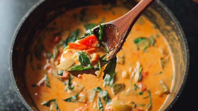 stirring thai curry