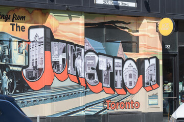 Obraz premium mural on east wall of the historic Campbell Block (located at the corner of Dundas St. West and Keele St.) titled 